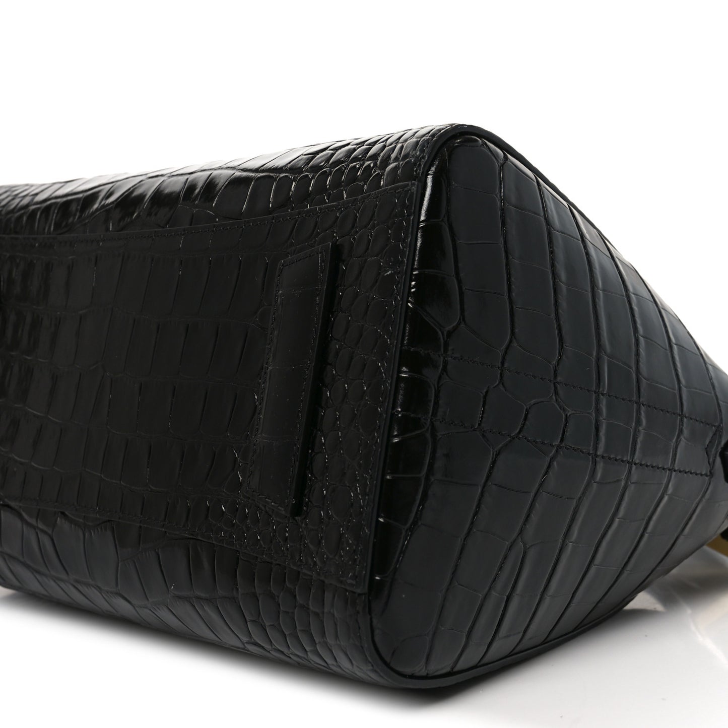 Calfskin Crocodile Embossed Small Antigona Black