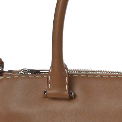 Prada City Calf Small Hand Stitched Galleria Double Zip Tote Caramel 10 of 16