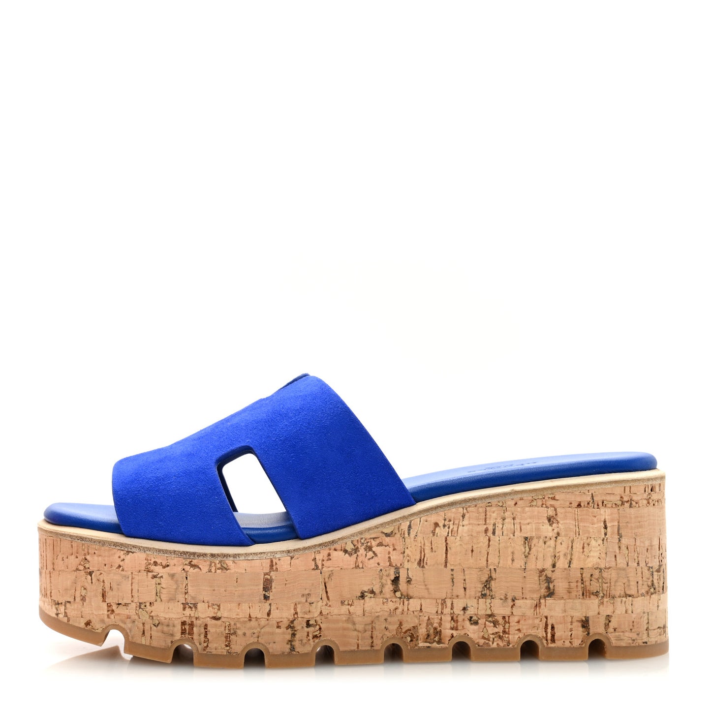 Suede Goatskin Cork Eze 30 Sandals 39 Bleu Ocean
