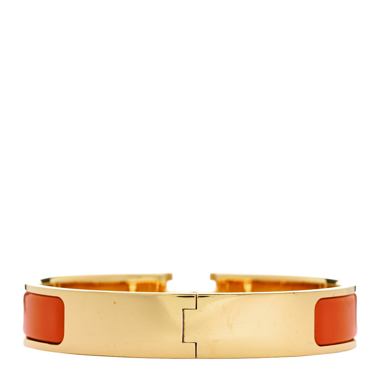 Hermes Enamel Narrow Clic Clac H Bracelet GM Orange 3 of 4