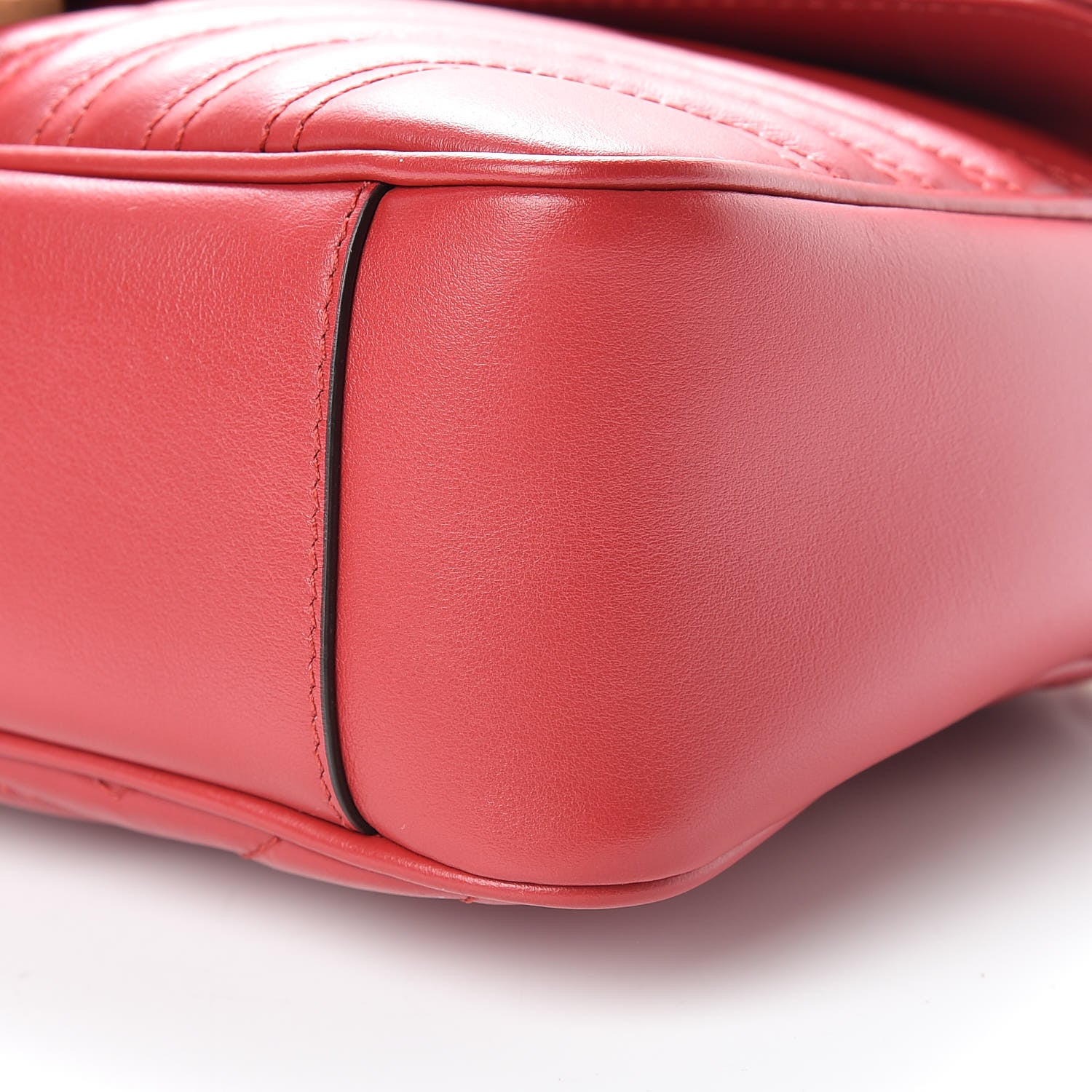 Gucci Calfskin Matelasse Small GG Marmont Shoulder Bag Hibiscus Red 10 of 11