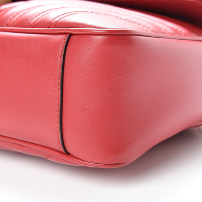 Gucci Calfskin Matelasse Small GG Marmont Shoulder Bag Hibiscus Red 10 of 11