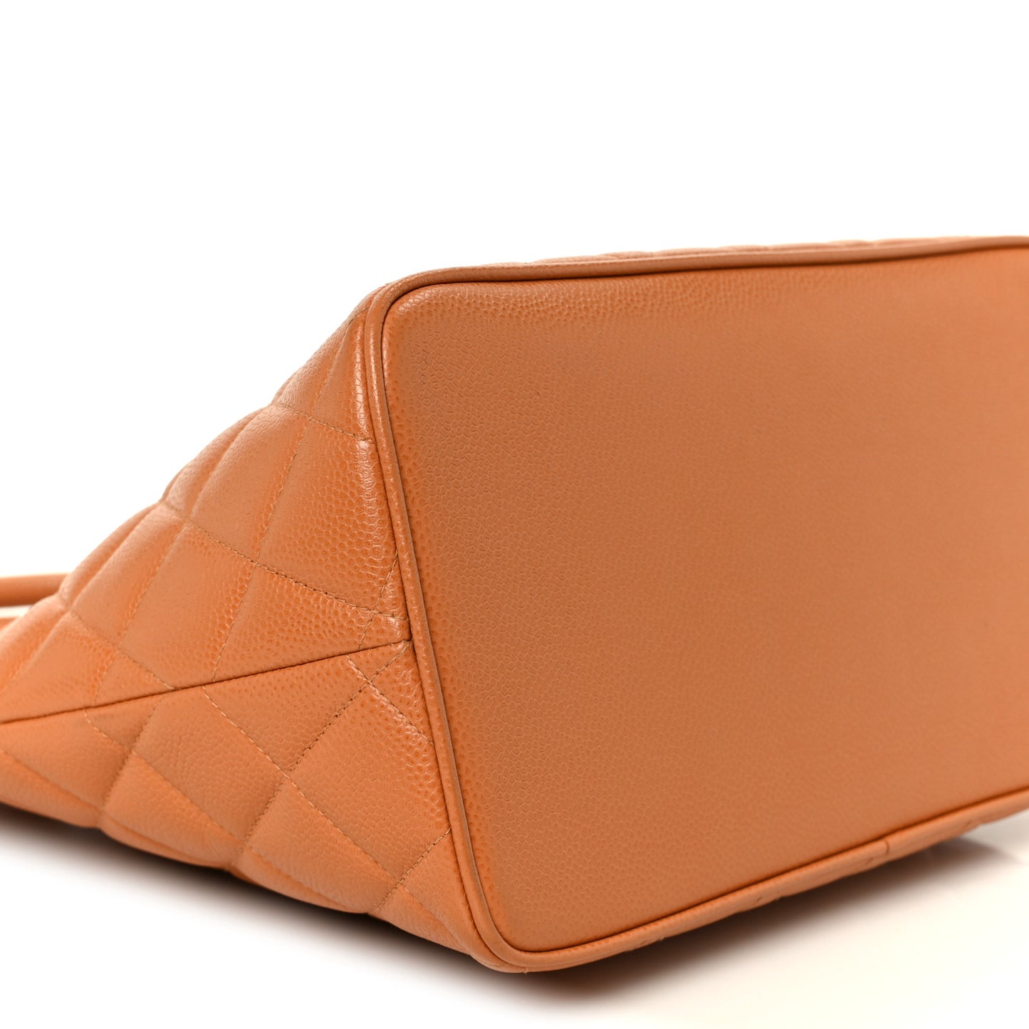Caviar Quilted Medallion Tote Orange