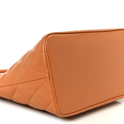 Chanel Caviar Quilted Medallion Tote Orange 9 of 10