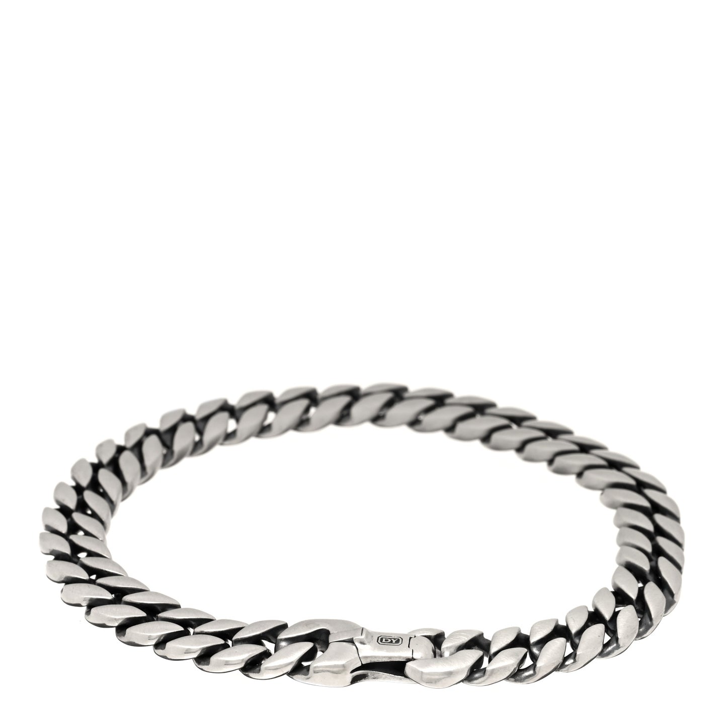 Sterling Silver 8mm Buckle Curb Chain Bracelet