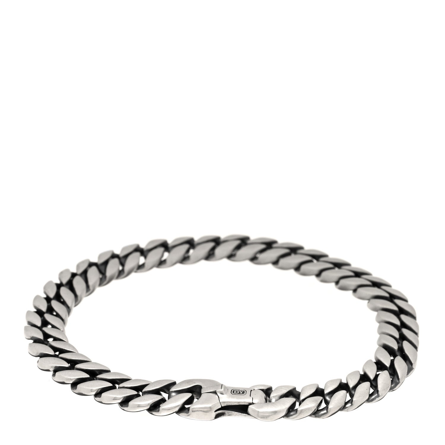 David Yurman Sterling Silver 8mm Buckle Curb Chain Bracelet 2 of 3