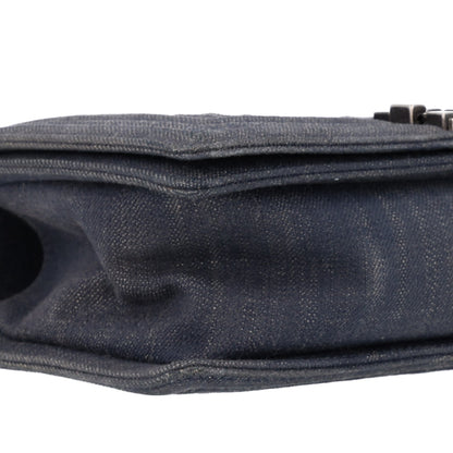 Chanel Denim Quilted Embossed Medium Boy Flap Blue 9 of 10