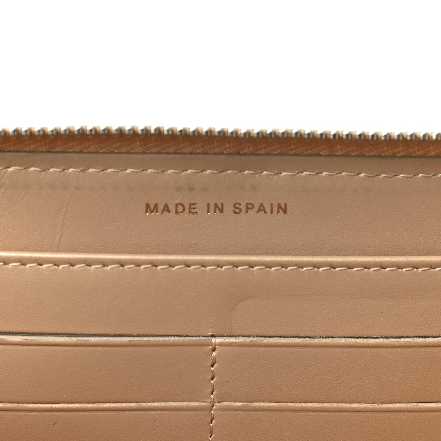 Pearly Caviar Quilted Large Gusset Zip Around Wallet Gold