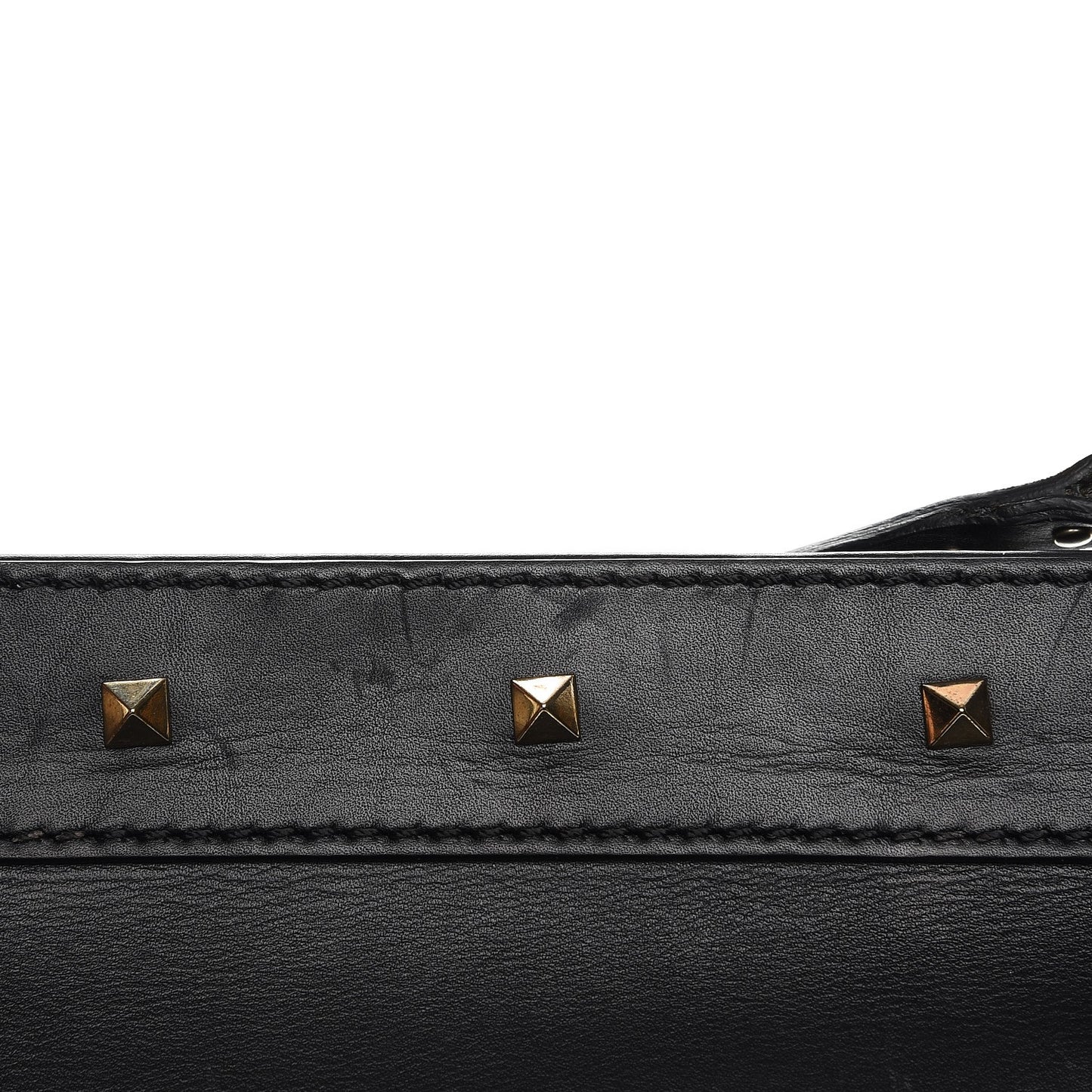Nappa Rockstud Frame Handle Bag Black
