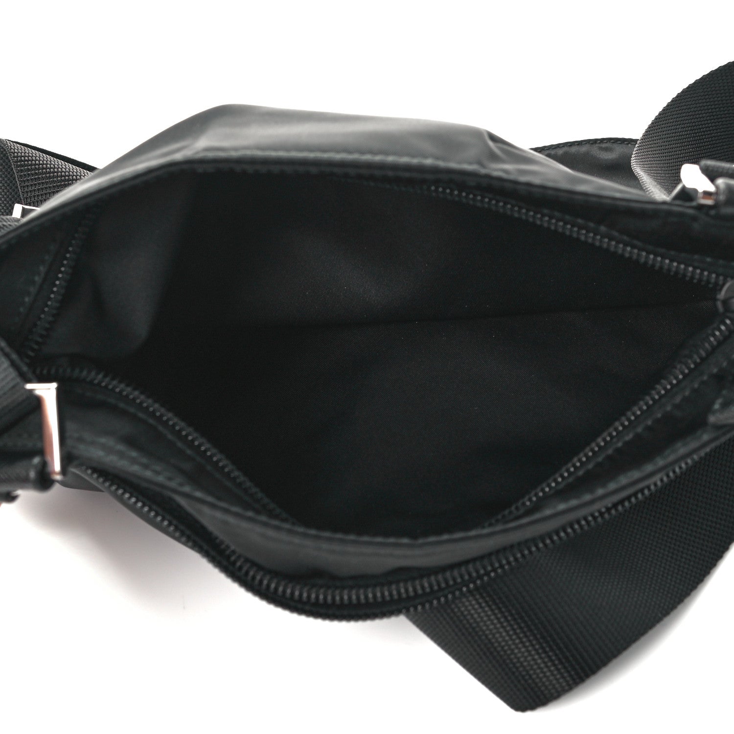 Prada Tessuto Nylon Saffiano Flat Messenger Bag Black 4 of 10
