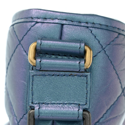 Chanel Iridescent Aged Calfskin Quilted Medium Gabrielle Hobo Blue 13 of 14