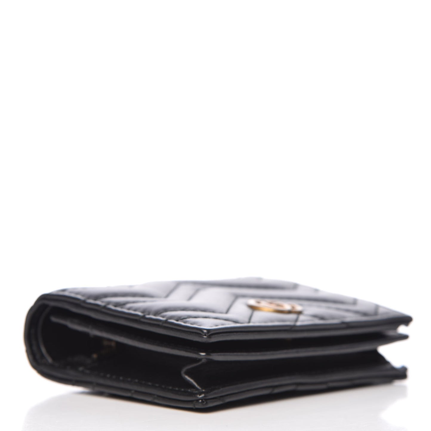 Calfskin Matelasse GG Marmont Card Case Wallet Black