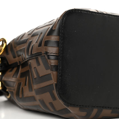 Fendi Vitello Liberty F is Fendi Bi-Color FF 1974 Embossed Mini Mon Tresor Bucket Bag Maya Black 10 of 15
