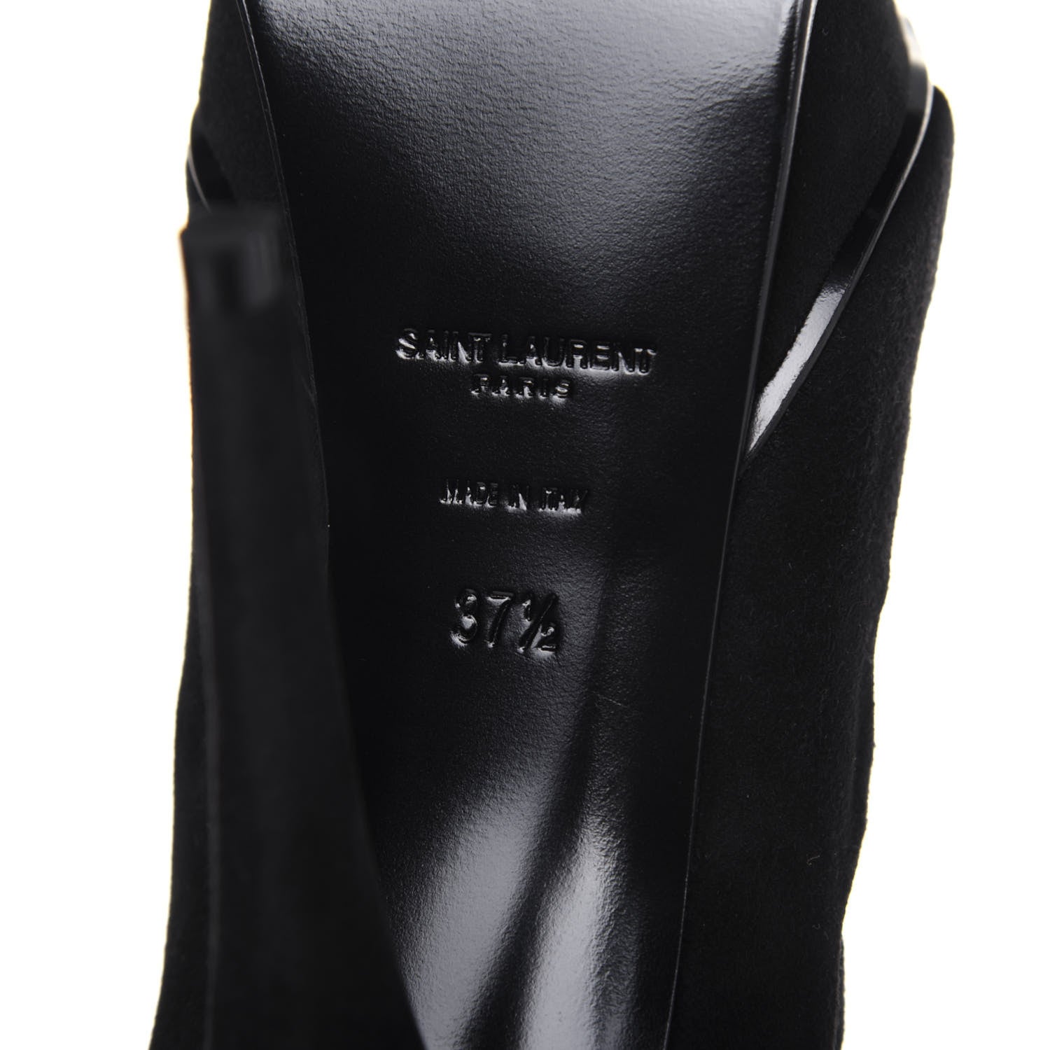 Saint Laurent Kid Scamosciato Tribute 105 Platform Sandals 37.5 Black 6 of 9