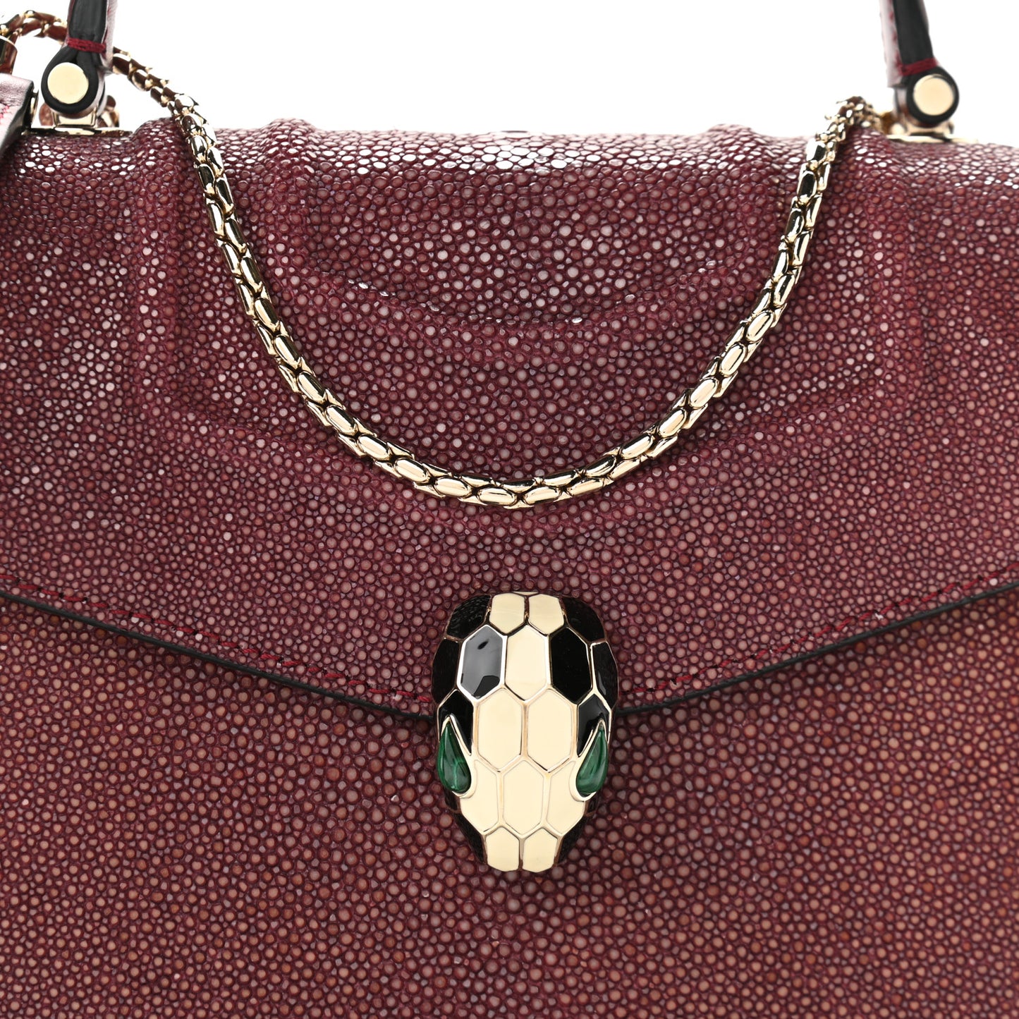 Calfskin Galuchat Serpenti Forever Crossbody Plum