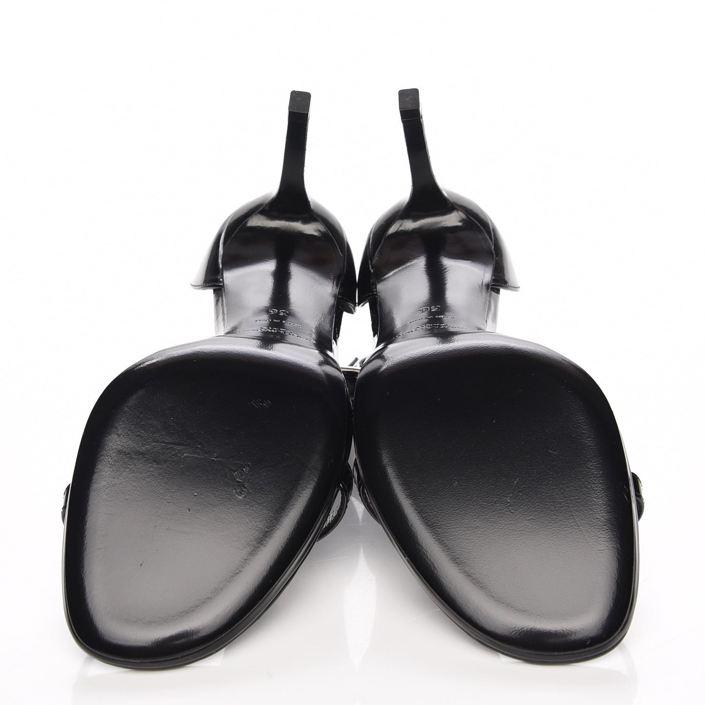 Vitello Vernice Jane 80 Ankle Strap Sandals 36 Black