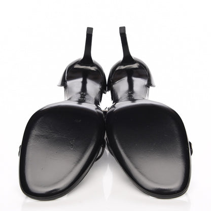 Saint Laurent Vitello Vernice Jane 80 Ankle Strap Sandals 36 Black 6 of 7