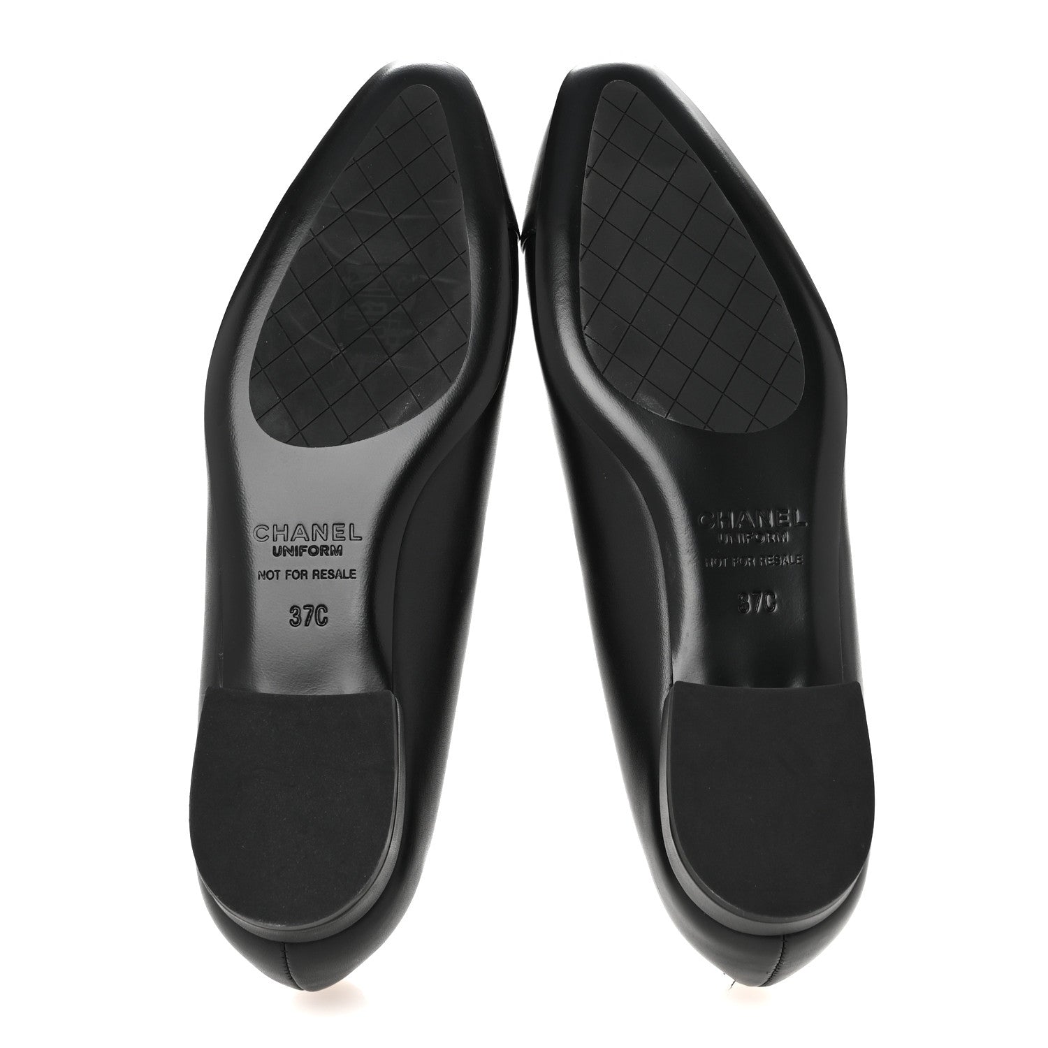 Chanel Lambskin Cap Toe CC Uniform Ballerina Flats 37 Black 6 of 11