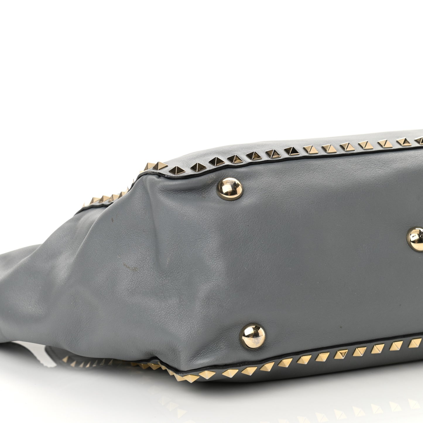 Vitello Medium Rockstud Tote Grey