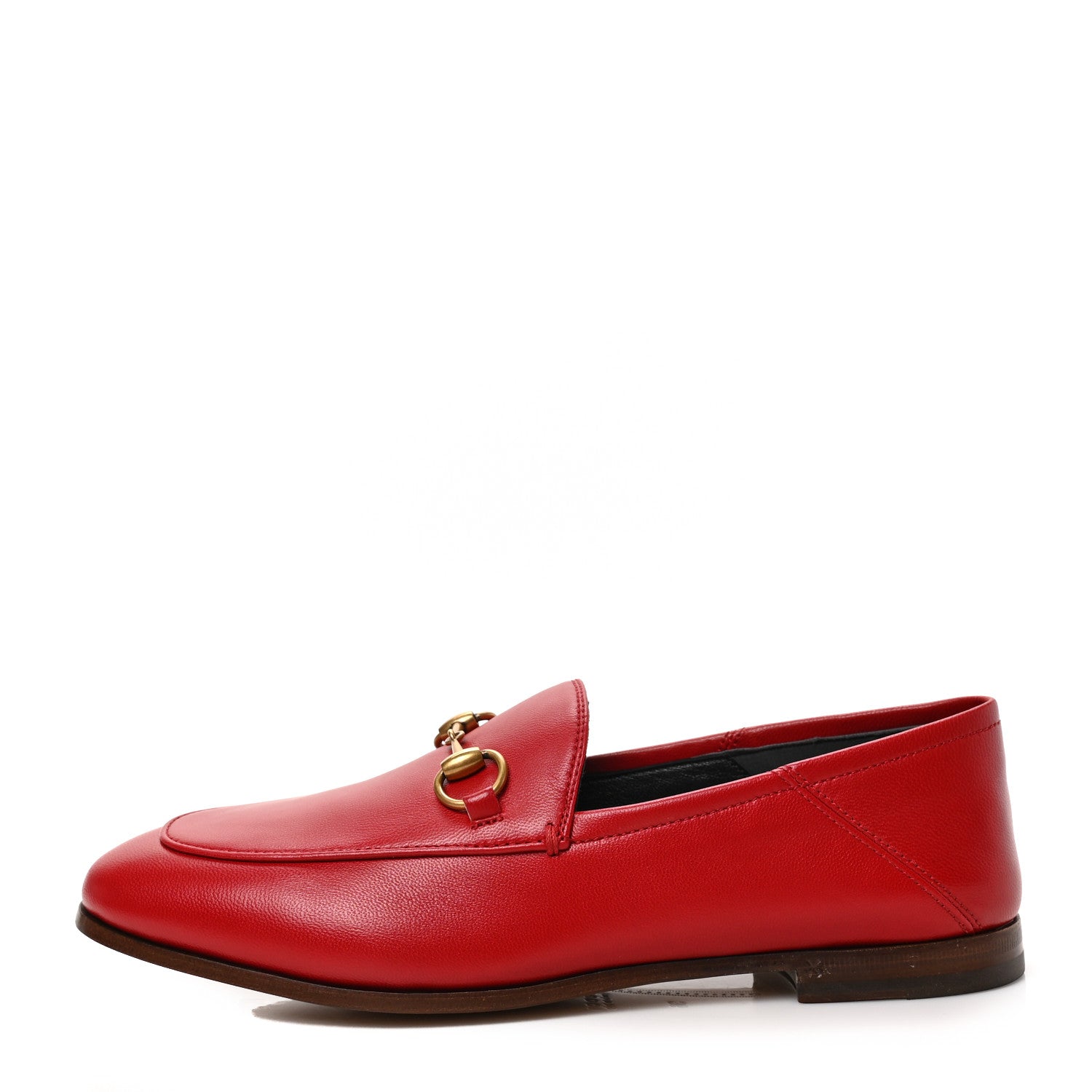 Gucci Lambskin Womens Brixton Horsebit Loafers 36 Hibiscus Red 1 of 8