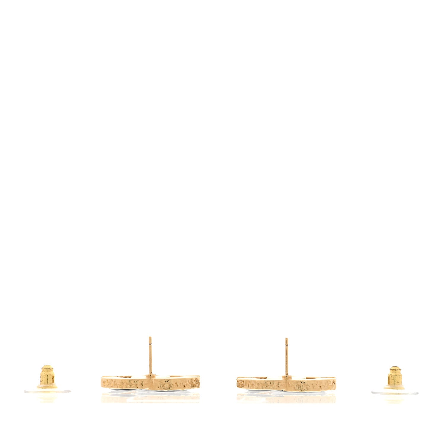 Chanel Metal Enamel CC Earrings Black Gold 3 of 5