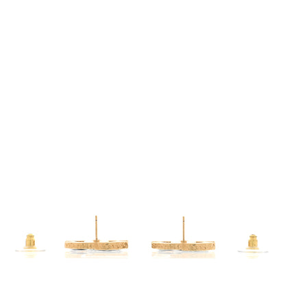 Chanel Metal Enamel CC Earrings Black Gold 3 of 5