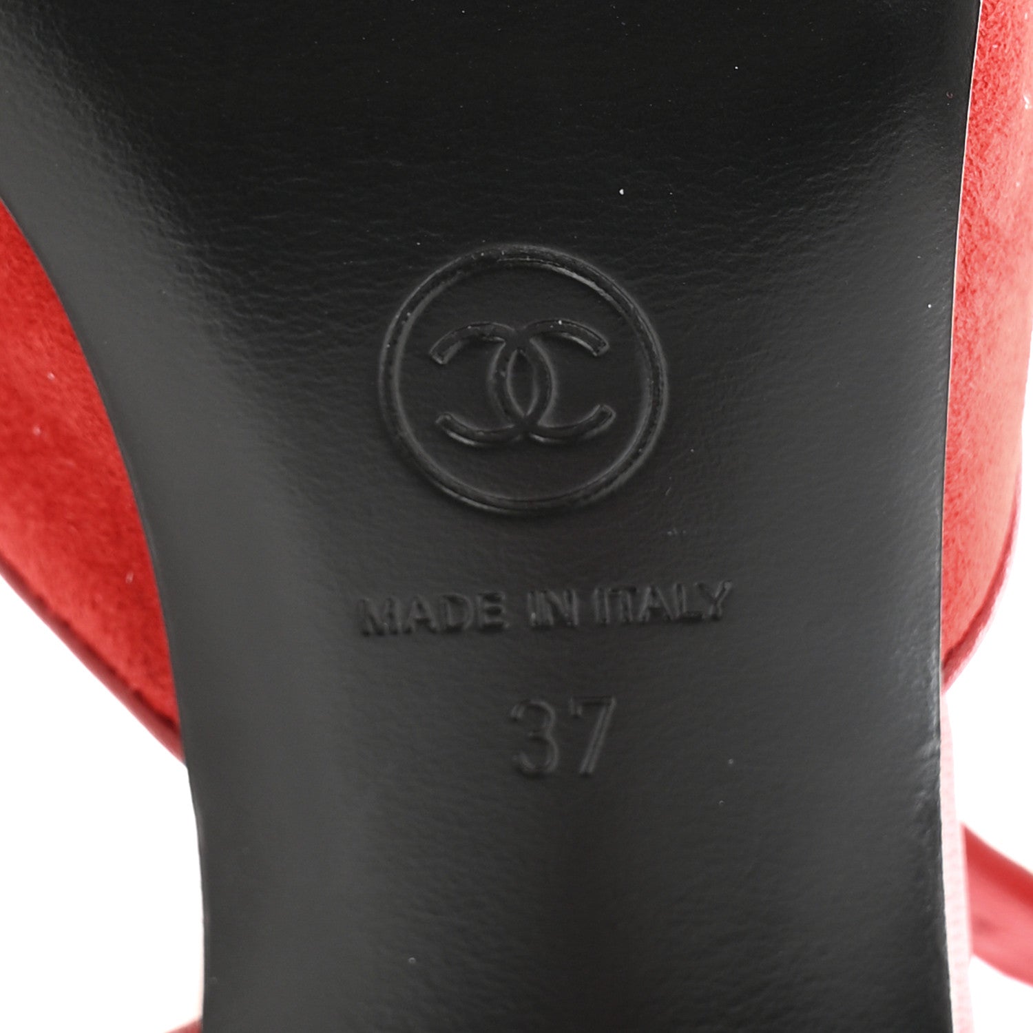 Chanel Kid Suede Sandals 37 Red 8 of 12