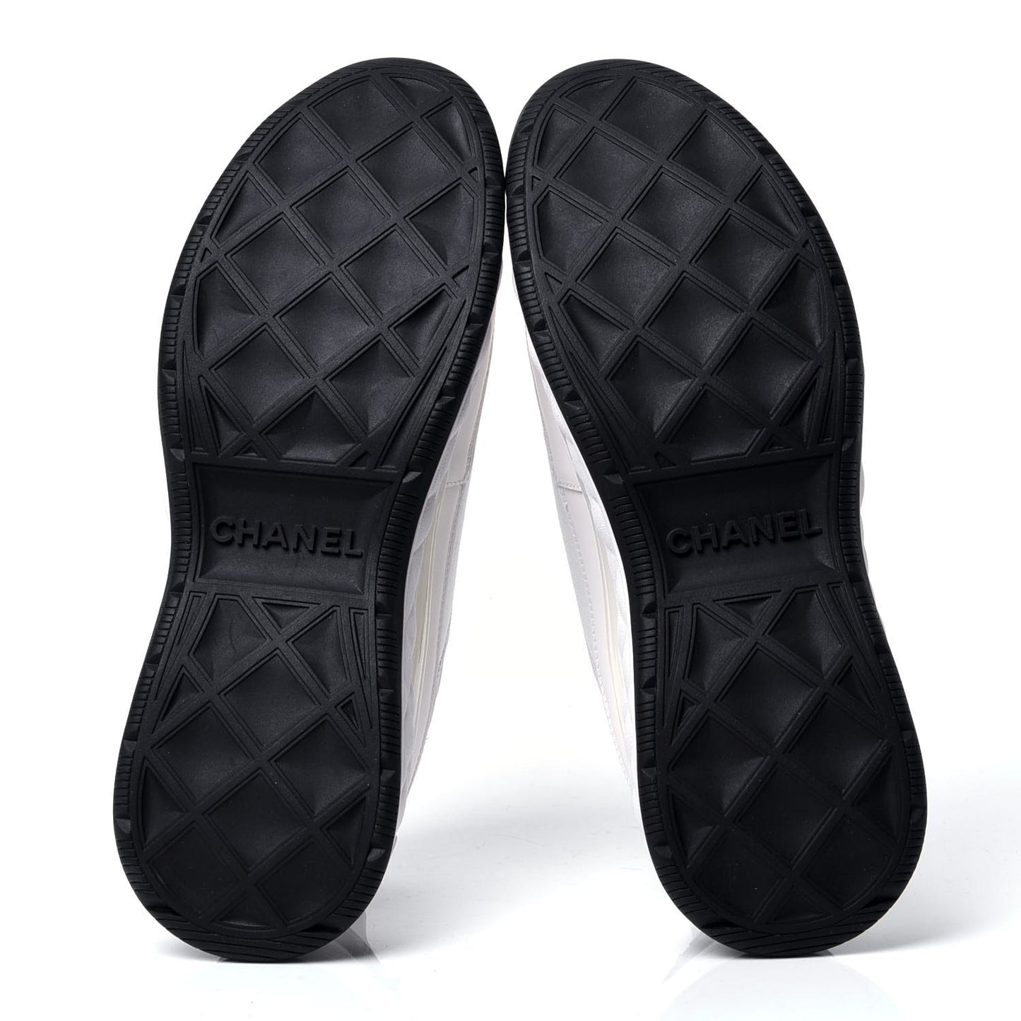 Fabric Calfskin Suede CC Sneakers 40 White Black