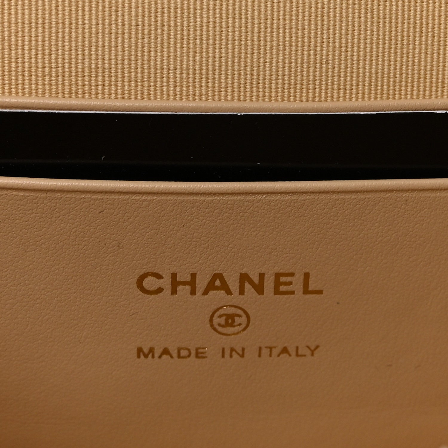 Chanel Caviar Quilted Top Handle Slim Vanity With Chain Beige 6 of 11