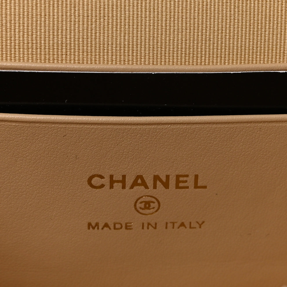 Chanel Caviar Quilted Top Handle Slim Vanity With Chain Beige 1878996 ...