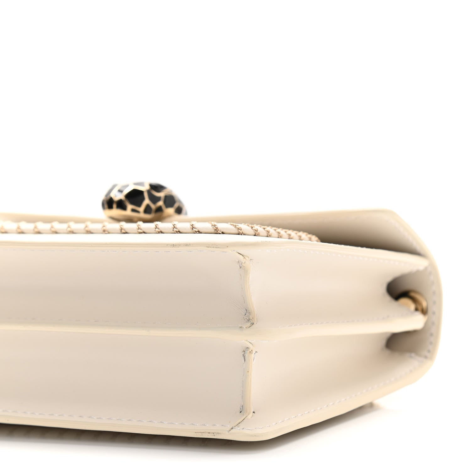 Bulgari Calfskin Woven Chain Serpenti Forever Crossbody Bag White 7 of 10
