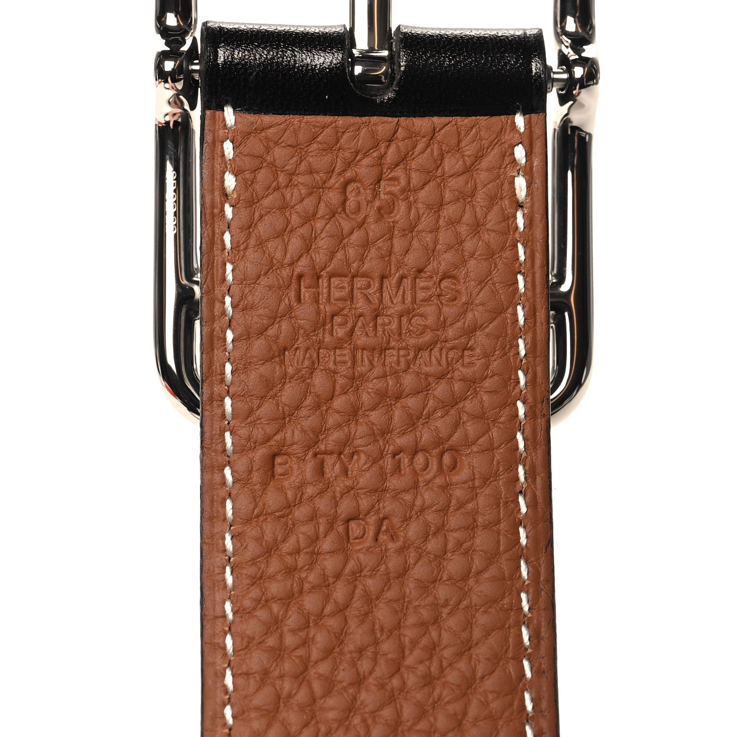 Hermes Box Togo 32mm Cape Cod Belt 85 34 Black Gold 5 of 6
