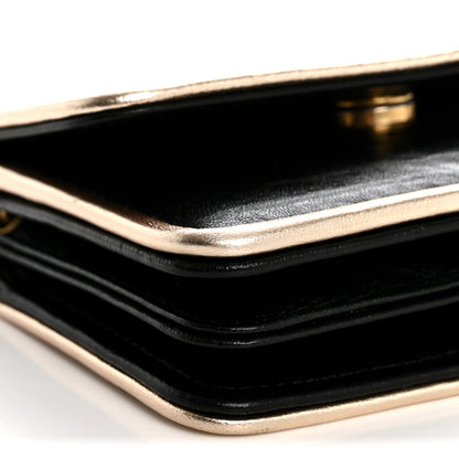 Chanel Metallic Calfskin Clutch With Chain Black Gold 10 of 11