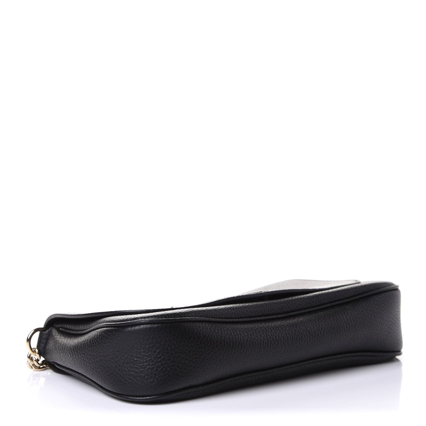 Pebbled Calfskin Medium Soho Flap Crossbody Black
