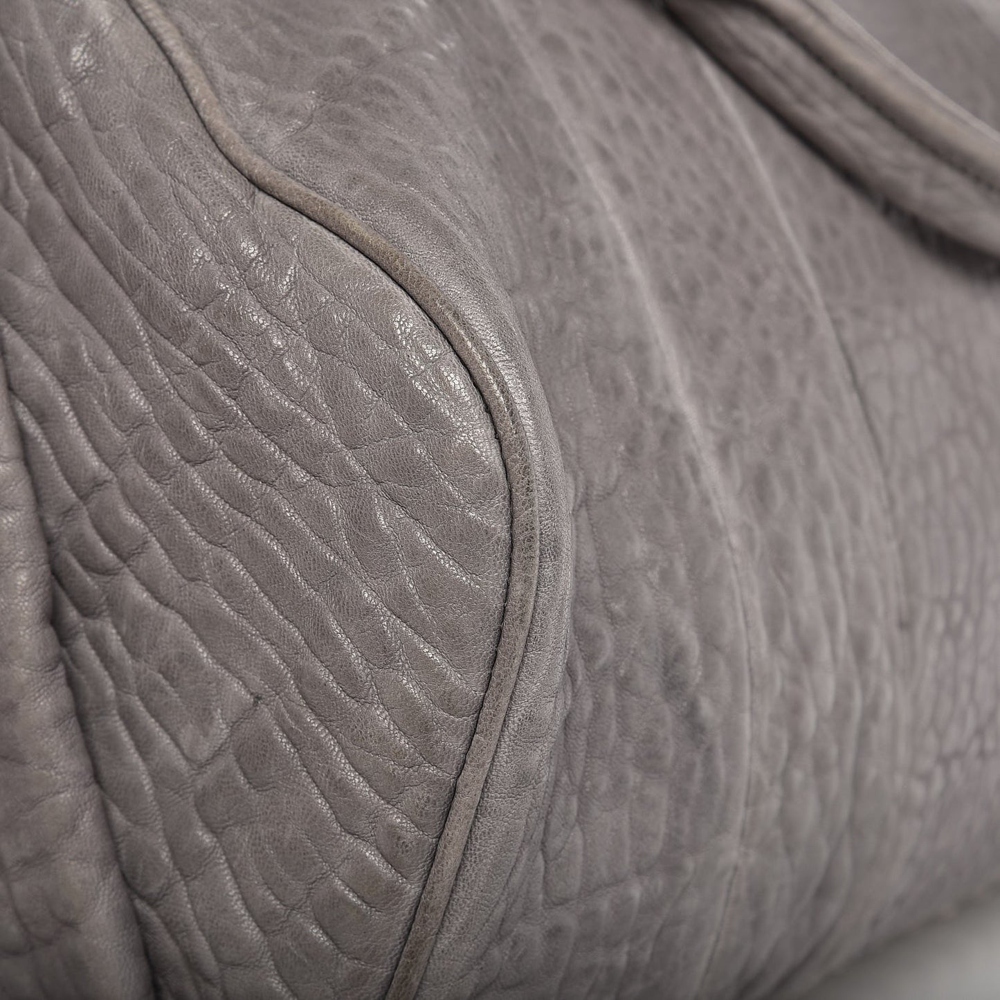 Pebbled Lambskin Rocco Duffel Grey