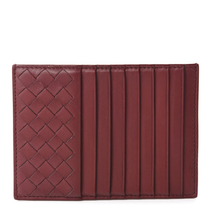 Bottega Veneta Calfskin Intrecciato Zip Card Holder Bordeaux 1 of 10