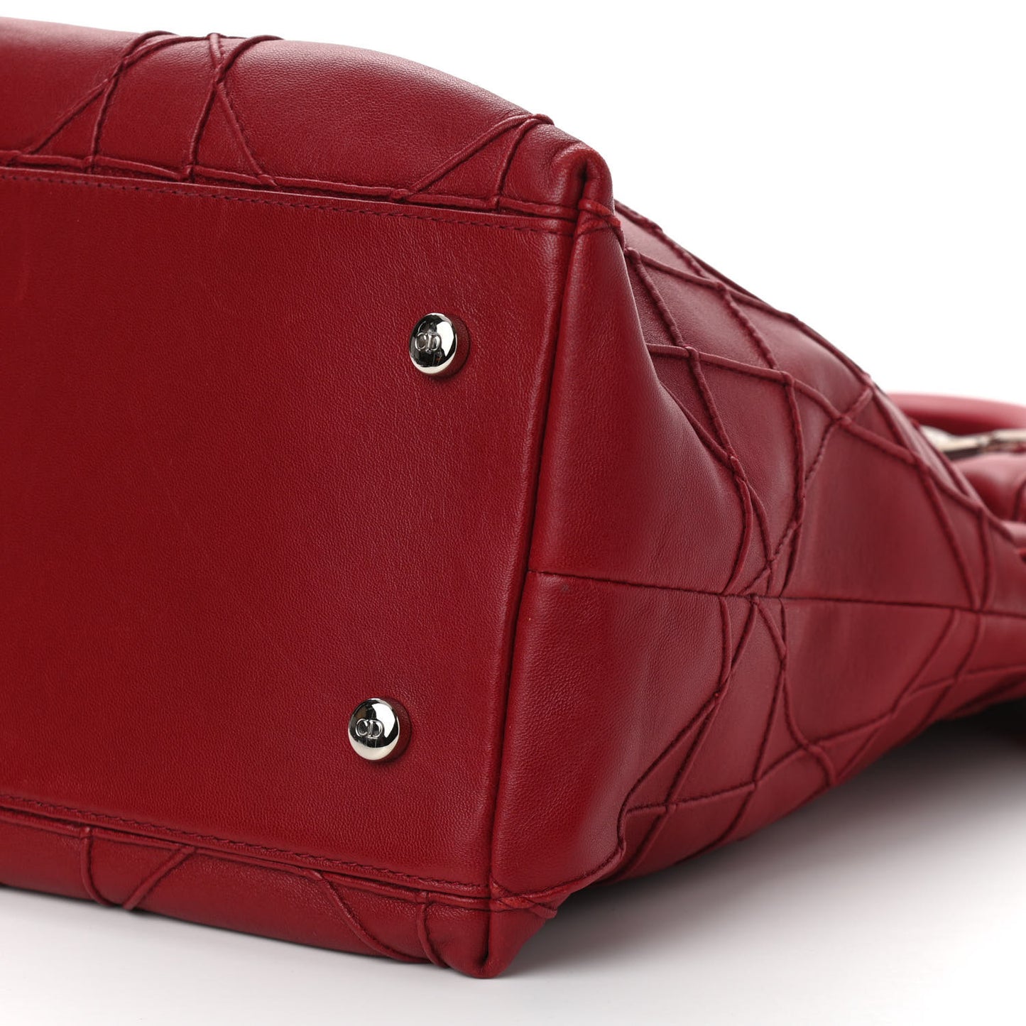 Lambskin Cannage Medium Granville Tote Red