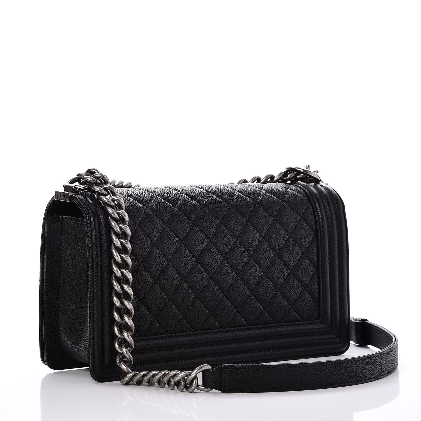 Caviar Quilted Medium Boy Flap Black