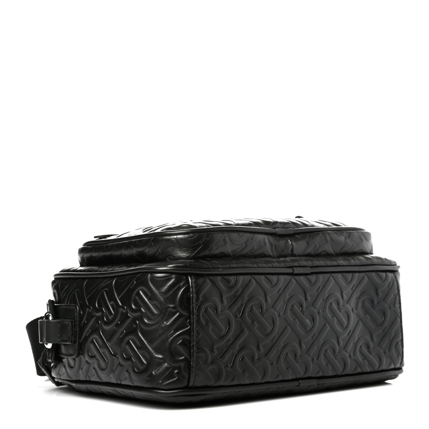 Burberry Calfskin Embossed Monogram Small Camera Bag Black 3 of 4