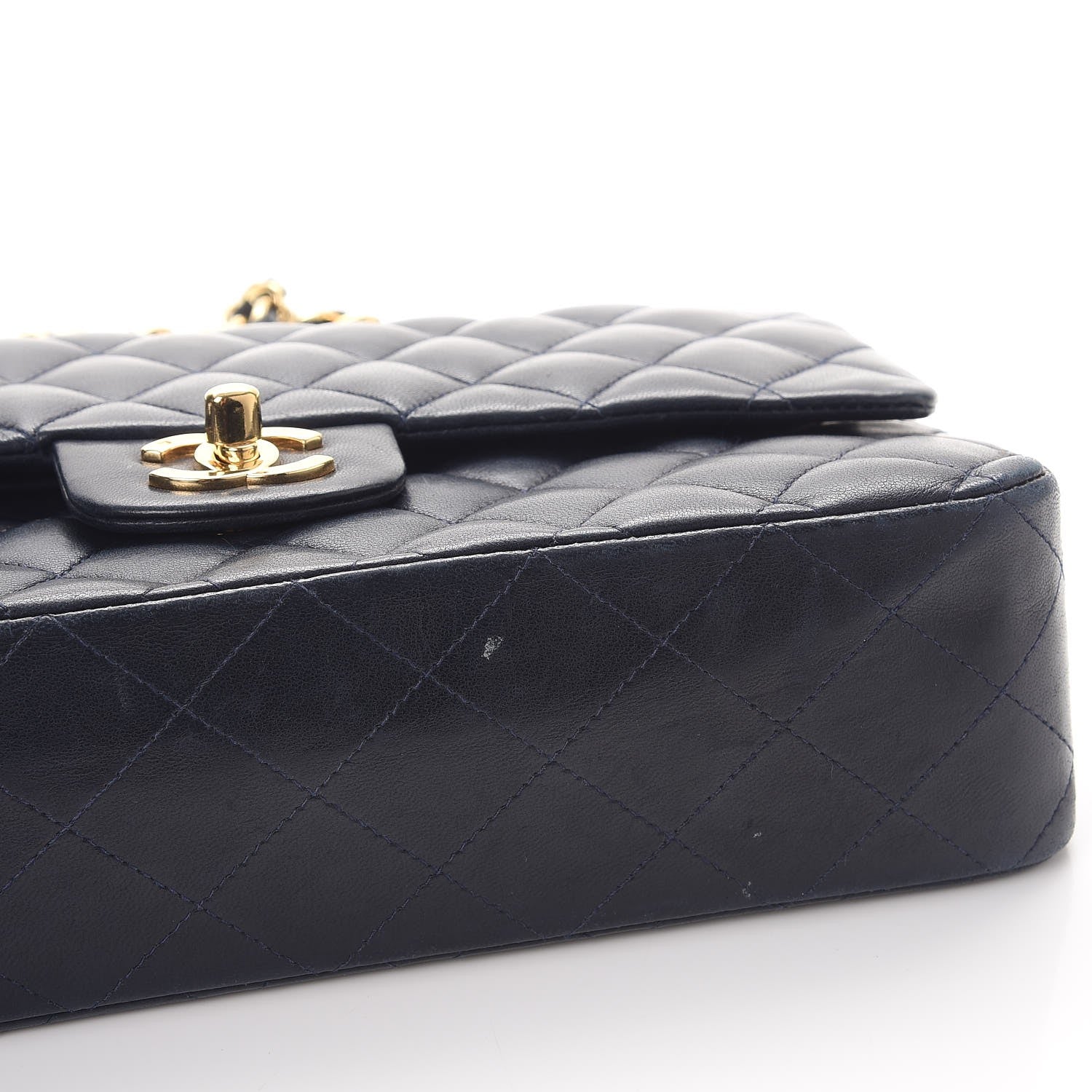 Chanel Lambskin Quilted Medium Double Flap Navy 8 of 15