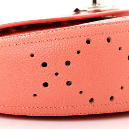 Chanel Caviar Perforated Messenger Bag Coral 9 of 11