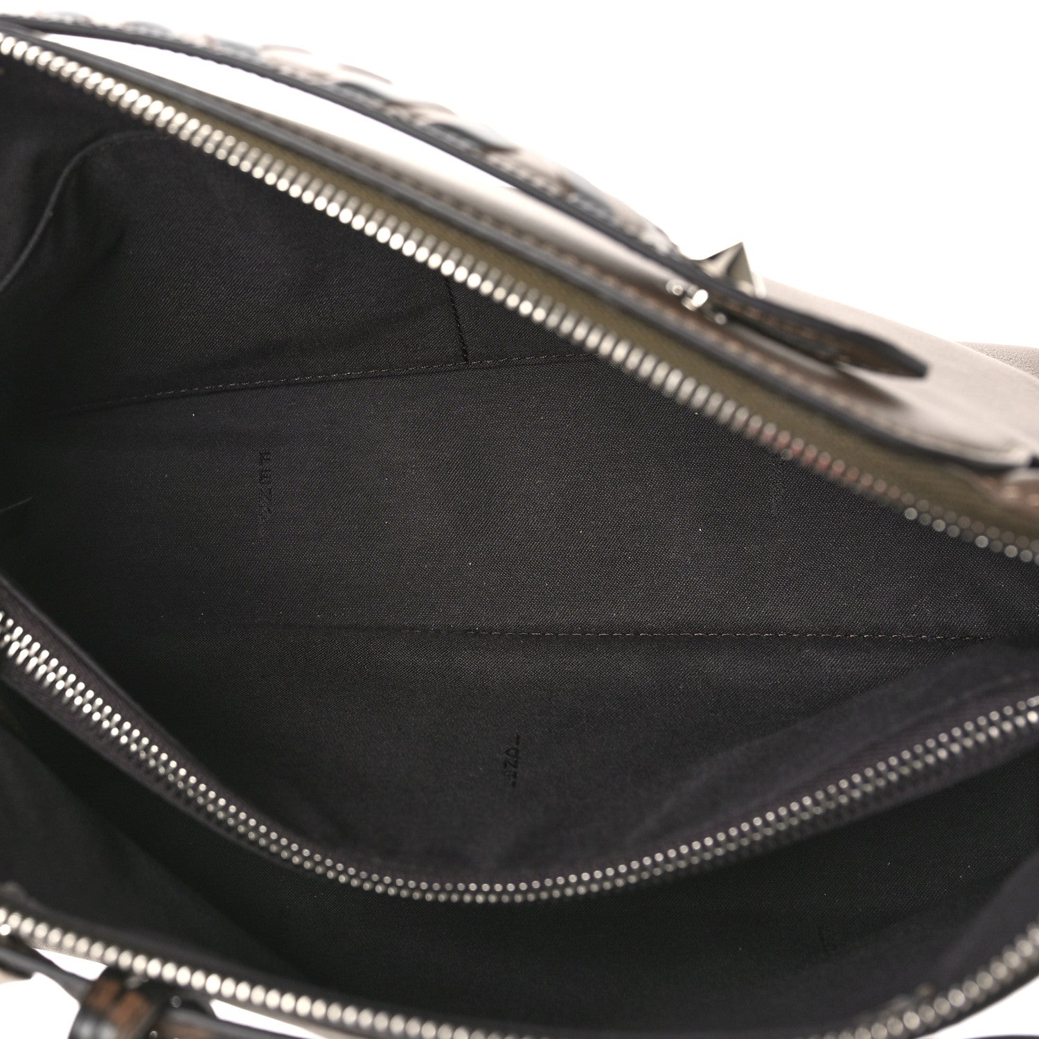 Fendi Vitello Dolce Bi-Color FF 1974 Embossed Medium By The Way Boston Bag Maya Black 6 of 9