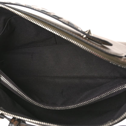 Fendi Vitello Dolce Bi-Color FF 1974 Embossed Medium By The Way Boston Bag Maya Black 6 of 9