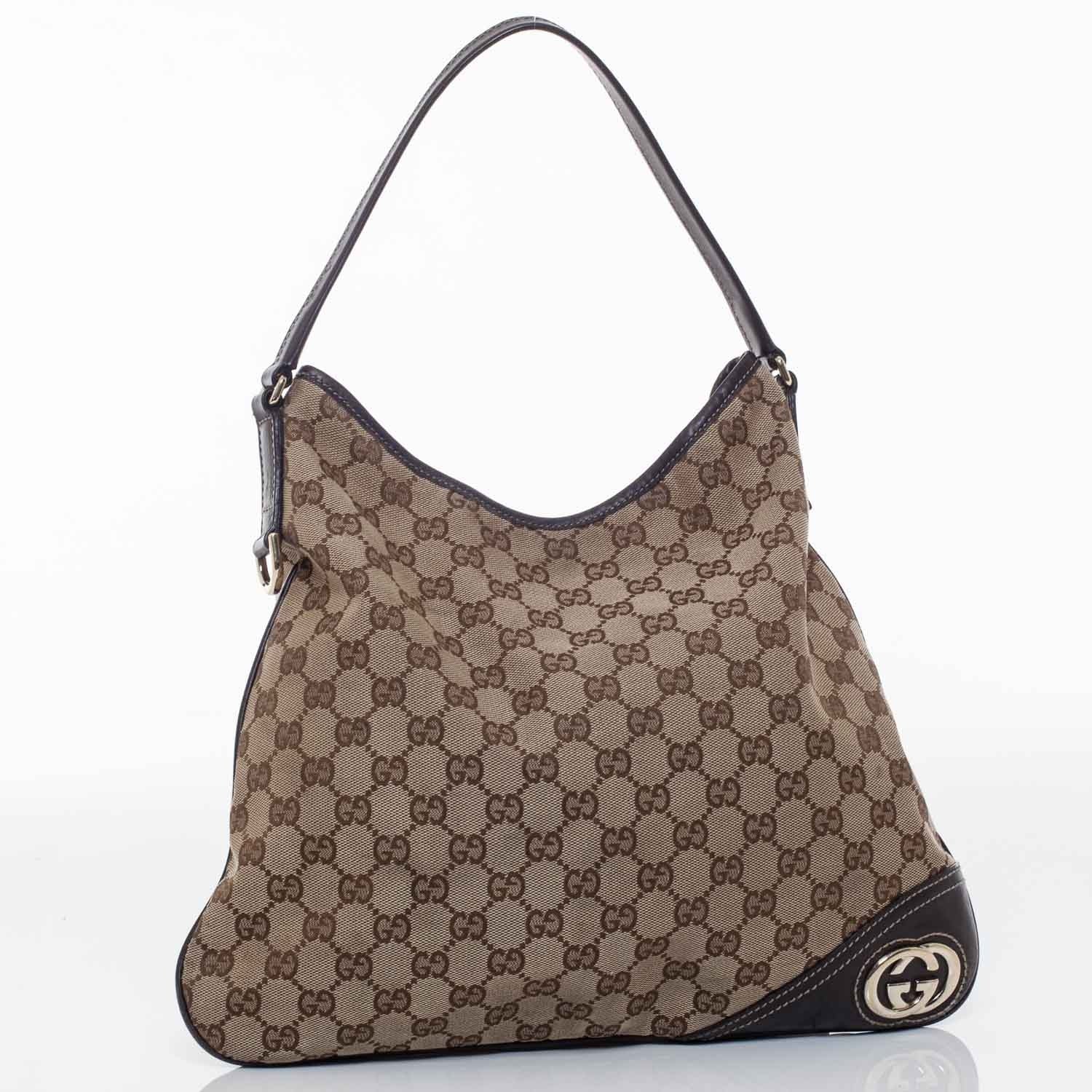 Gucci Monogram New Britt Medium Hobo Ebony 1 of 8