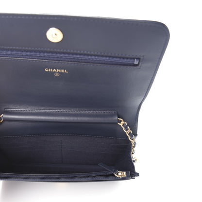Chanel Caviar Quilted Boy Wallet On Chain WOC Navy 5 of 11
