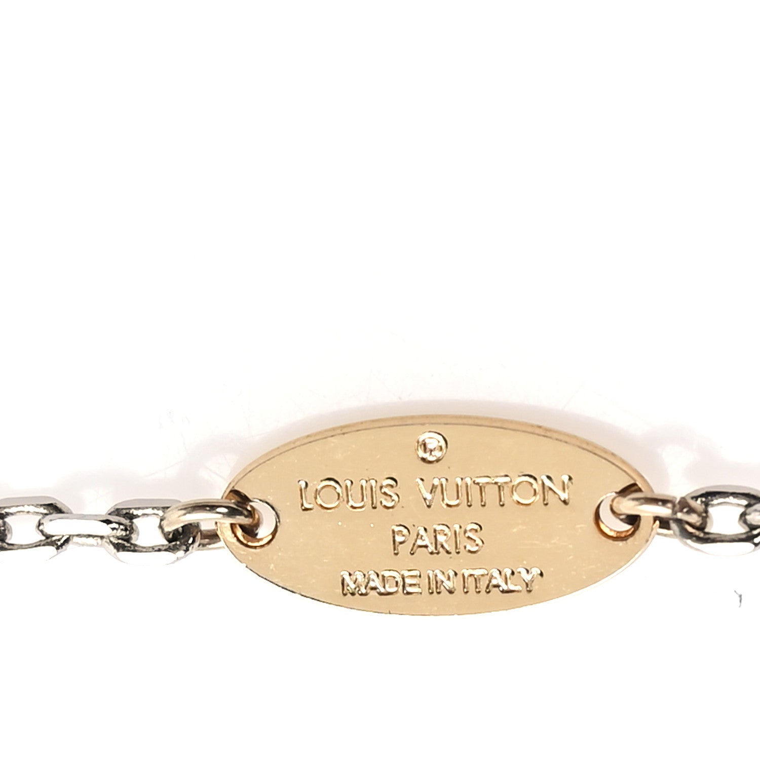 Louis Vuitton Logomania Sautoir Necklace Silver Gold 4 of 6