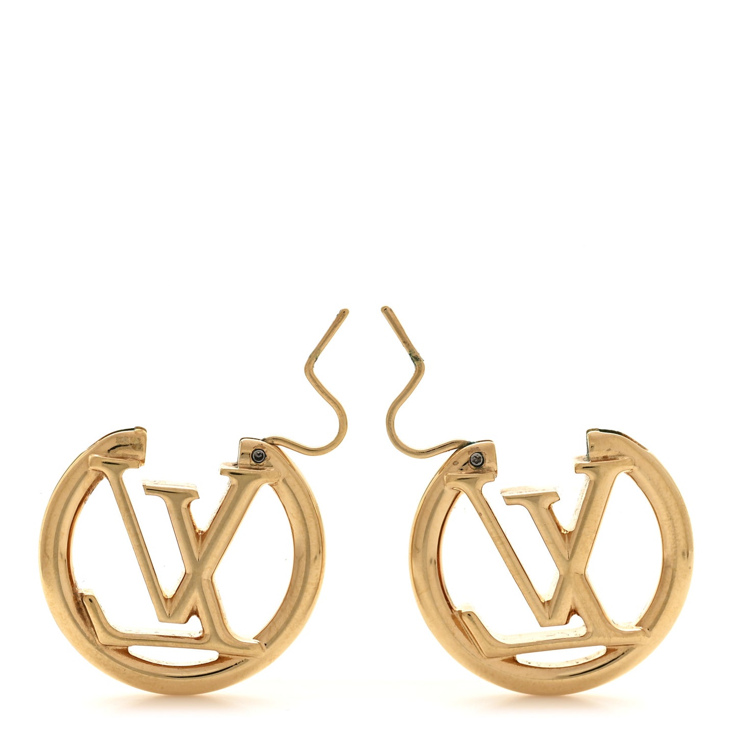 Metal Small Louise Hoop Earrings Gold