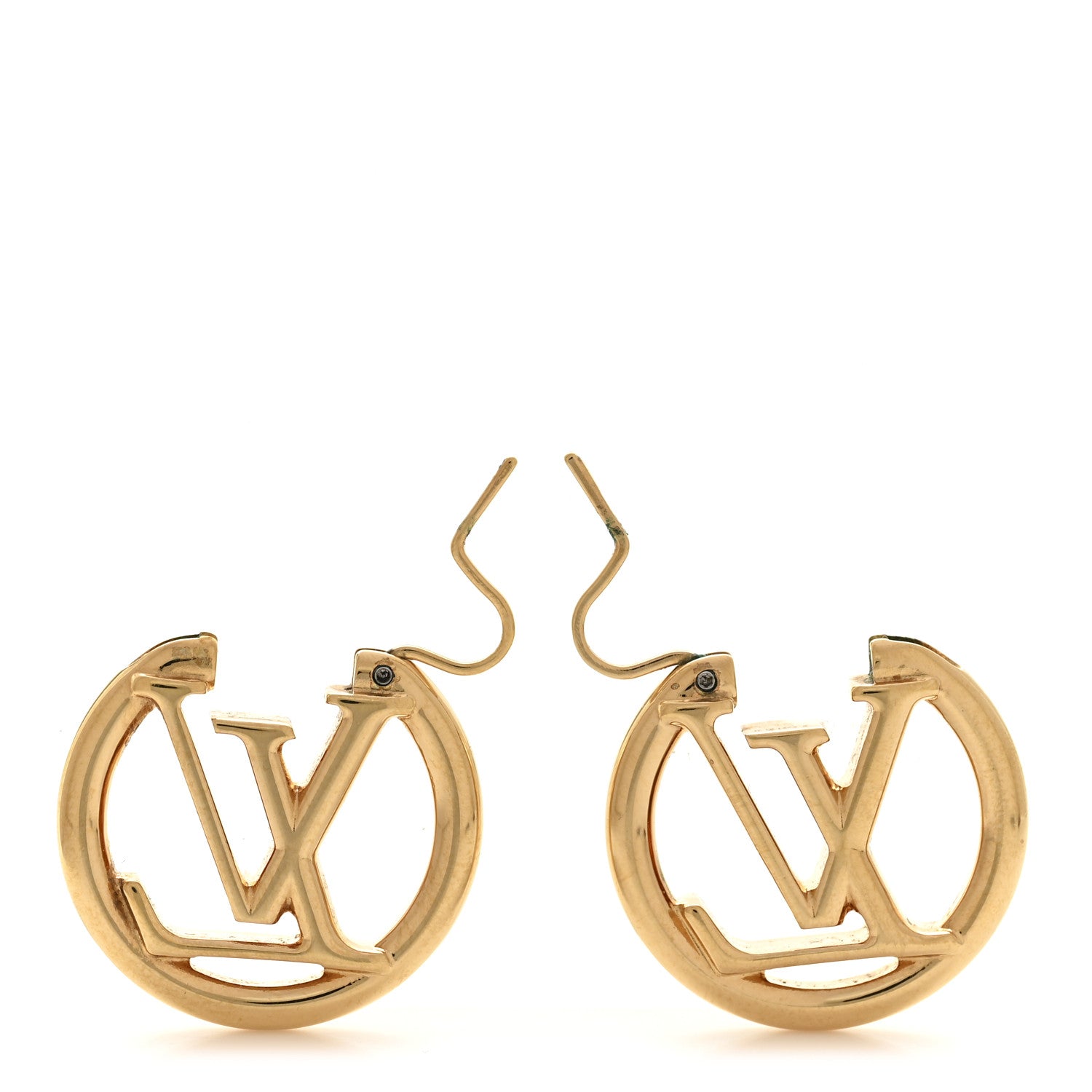 Louis Vuitton Metal Small Louise Hoop Earrings Gold 3 of 6