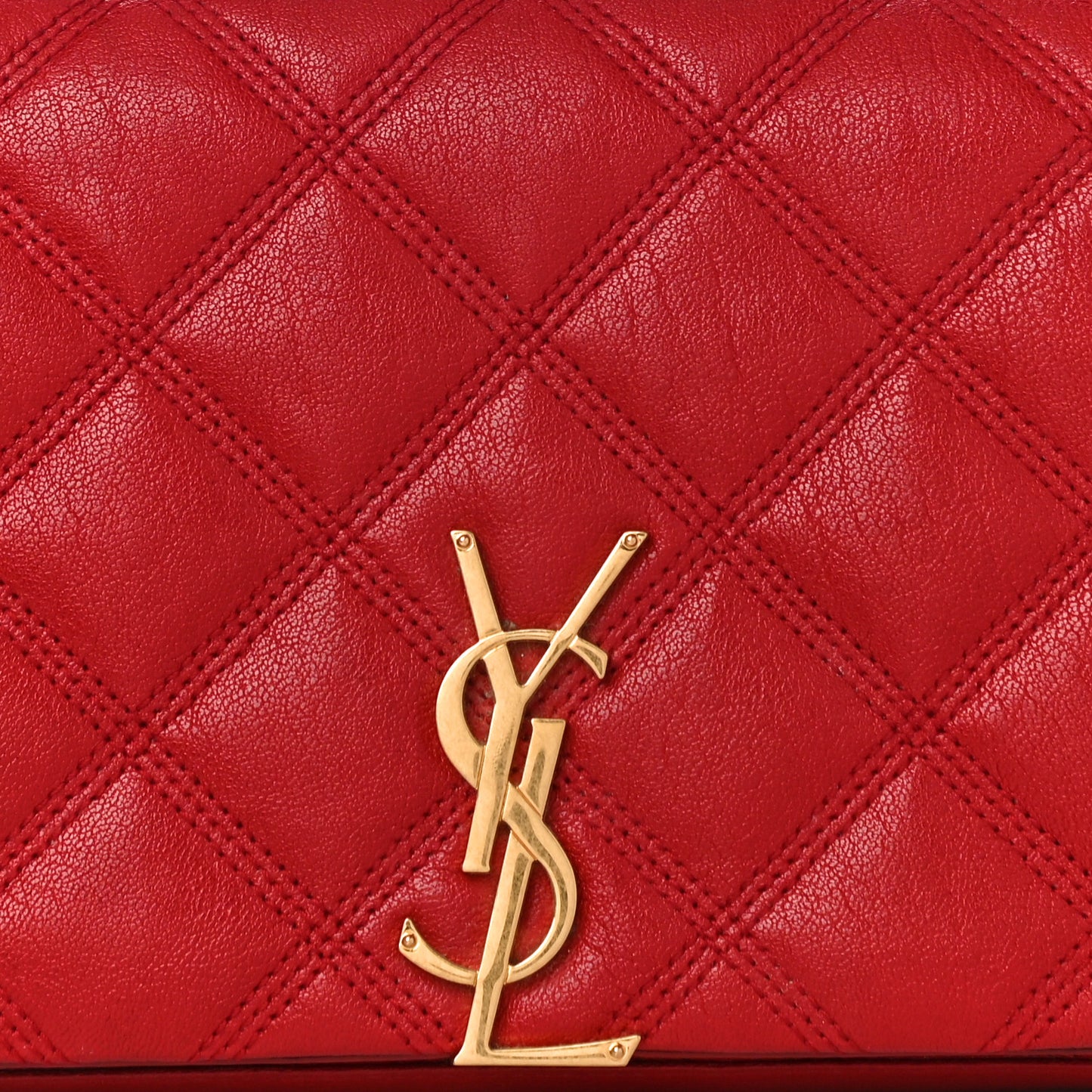Lambskin Diamond Quilted Becky Chain Wallet Rouge Eros