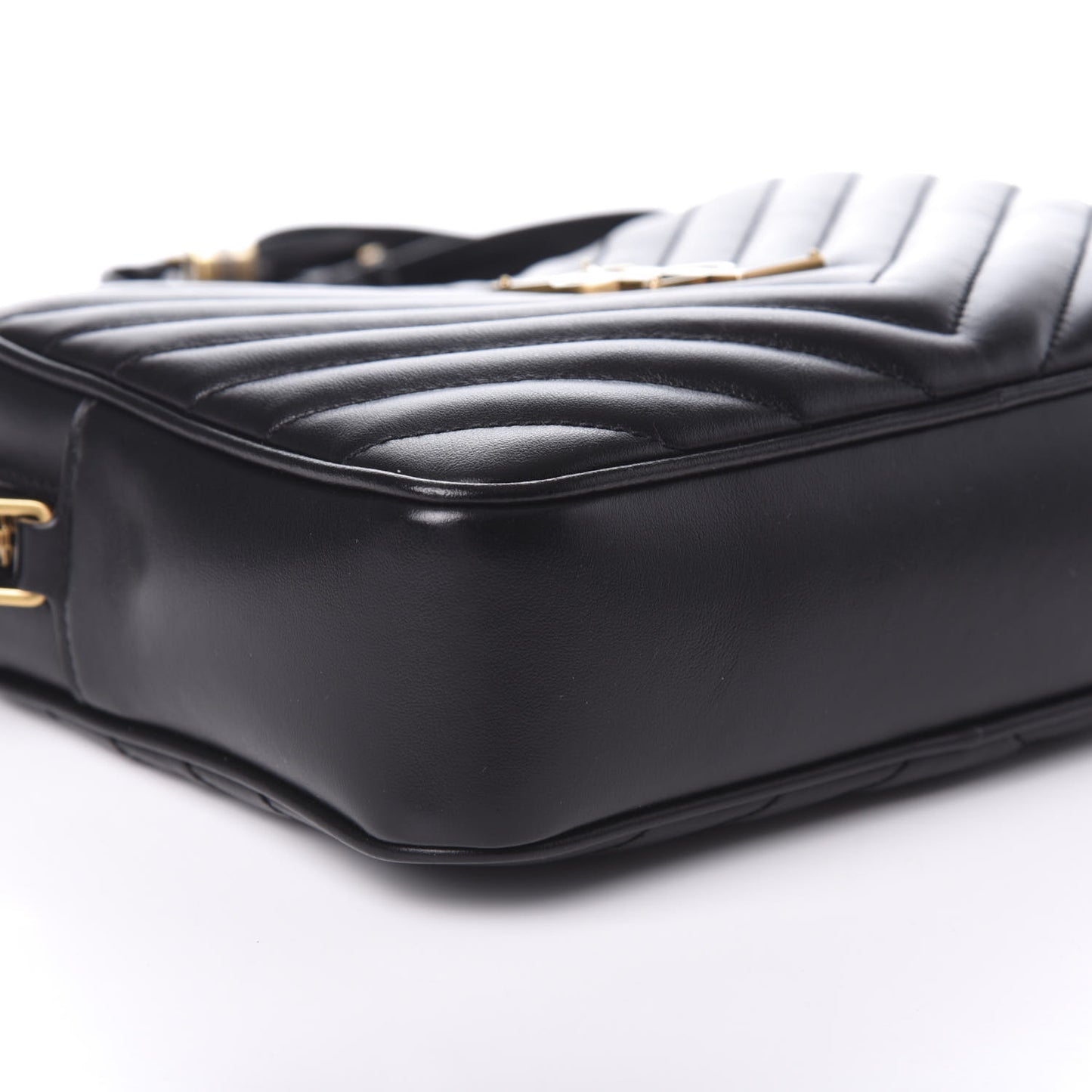 Calfskin Matelasse Monogram Lou Camera Bag Black